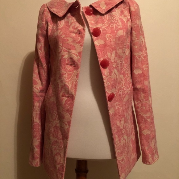 Elie Tahari Pink Printed Statement Jacket - Picture 2 of 15